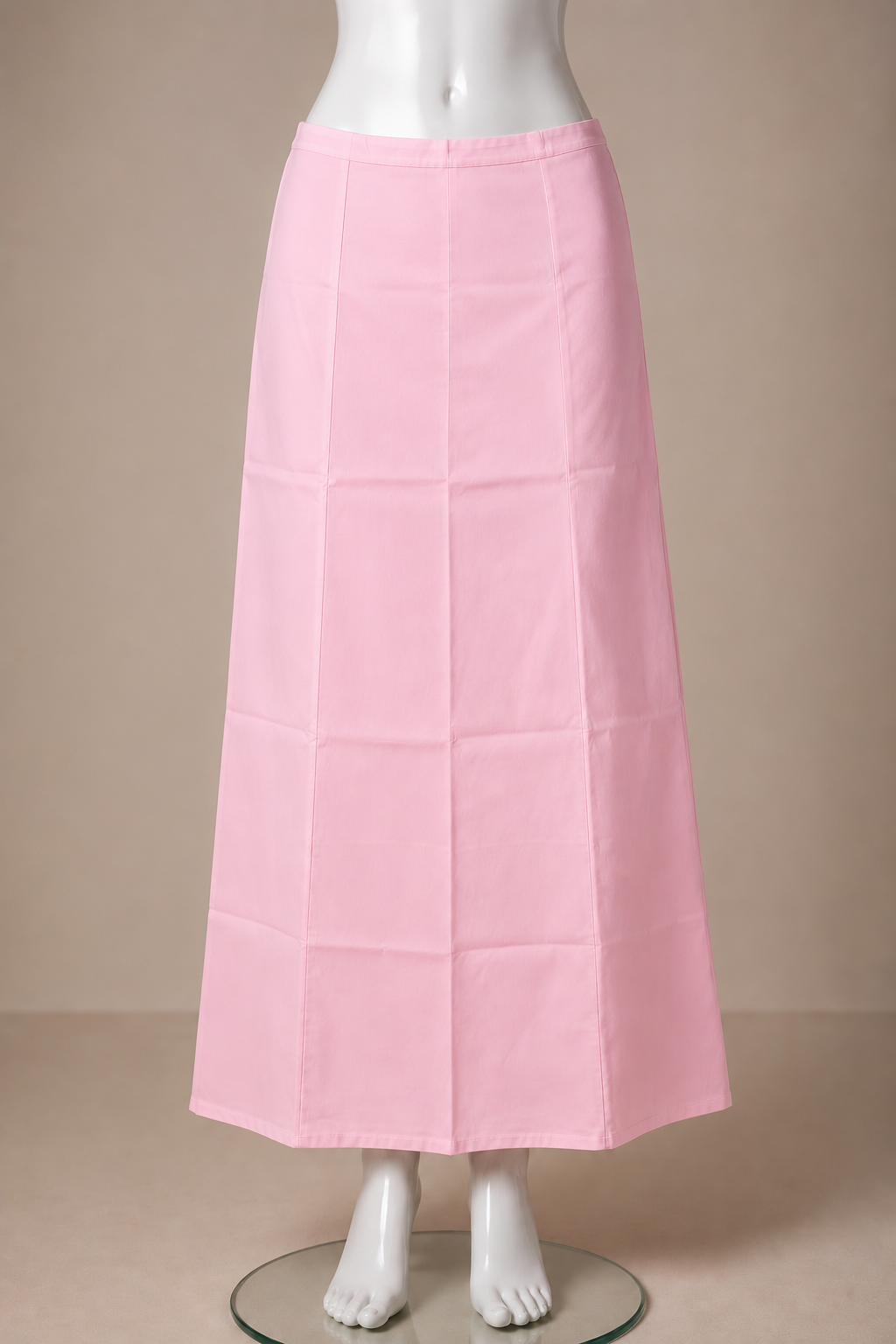Pink Cotton Ready-Made Saree Petticoat