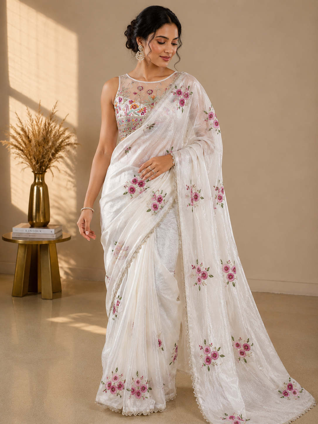 Meadow Blossom Silk Saree