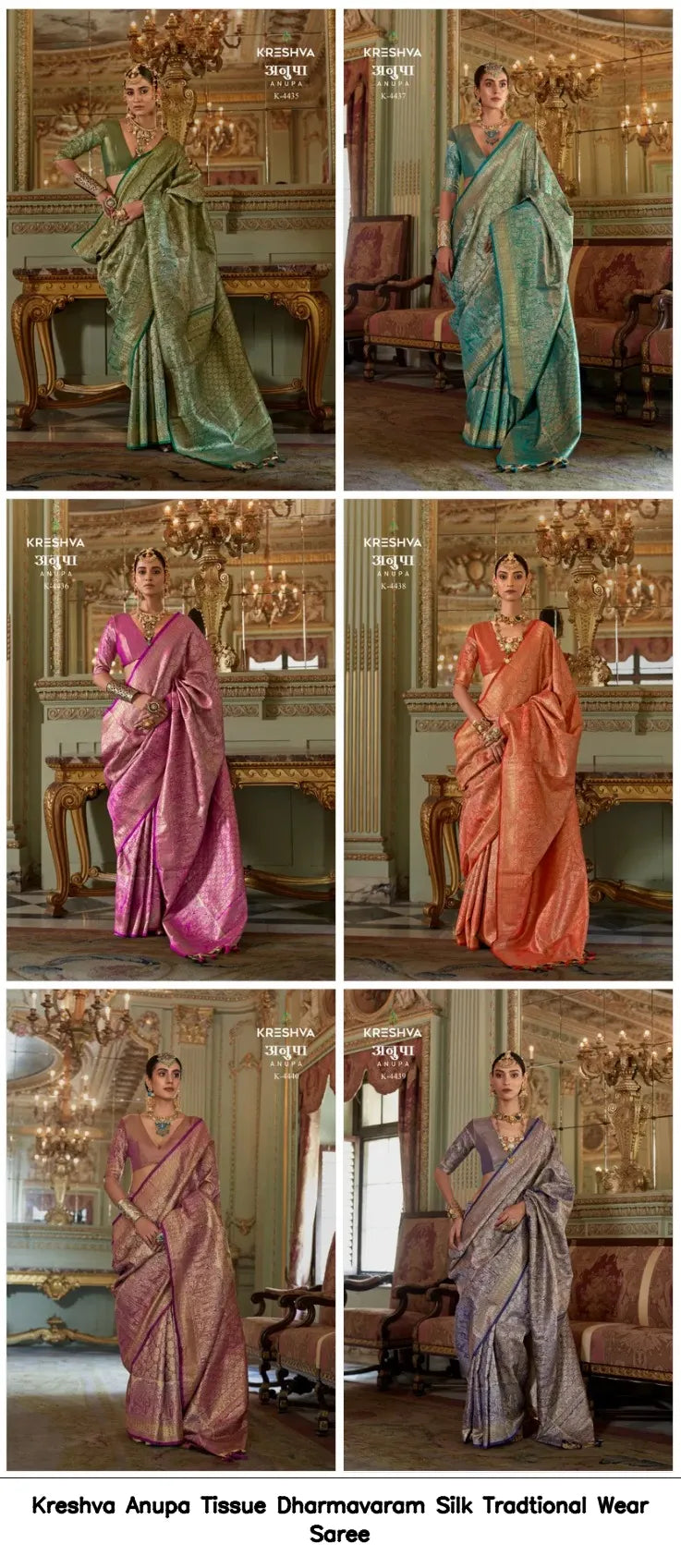 Kreshva Anupa Tissue Dharmavaram Silk Saree | Luxury Traditional Wedding Saree Australia