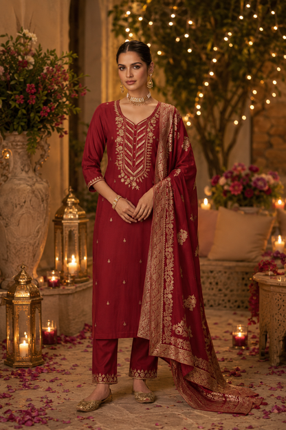 Shiny Silk Salwar Suit Set | Elegant Festive & Party Wear Australia