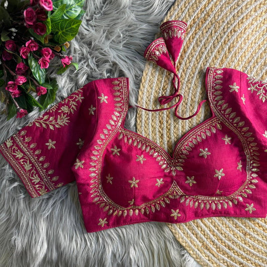 Rani Vichitra Silk Embroidered Blouse