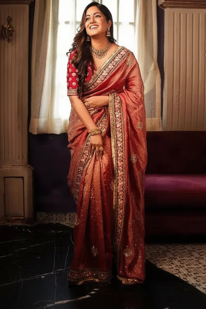 Gulnaar Banarasi Crush Ready-to-Wear Saree Set