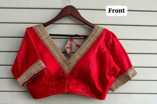 Ruby Vichitra Silk Embroidered Blouse
