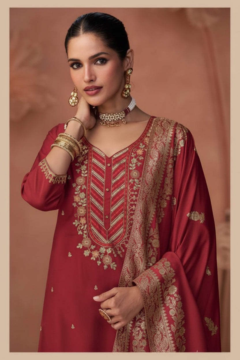Shiny Silk Salwar Suit Set | Elegant Festive & Party Wear Australia