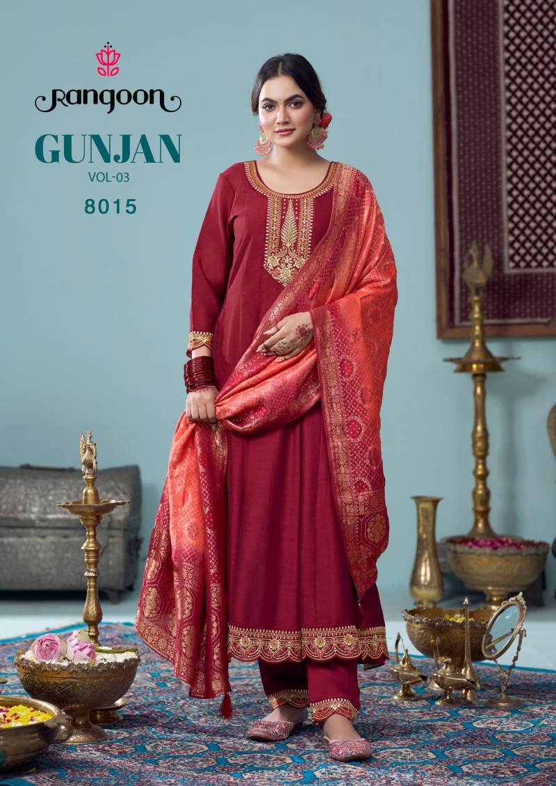 Rangoon Gunjan Silk Anarkali Set | Embroidered Festive Wear Australia