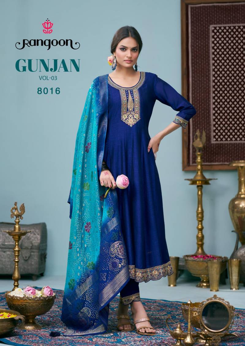 Rangoon Gunjan Silk Anarkali Set | Embroidered Festive Wear Australia