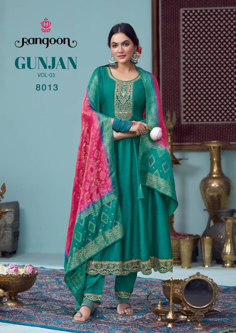 Rangoon Gunjan Silk Anarkali Set | Embroidered Festive Wear Australia
