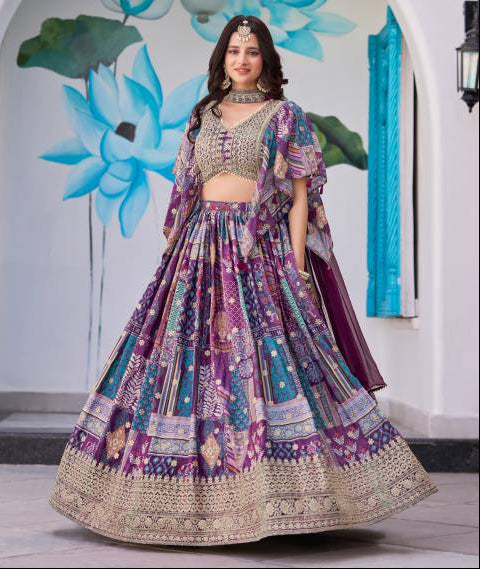 Queen Chinnon Silk Lehenga Choli Australia | Luxury Wedding Wear