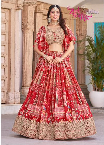 Queen Chinnon Silk Lehenga Choli Australia | Luxury Wedding Wear