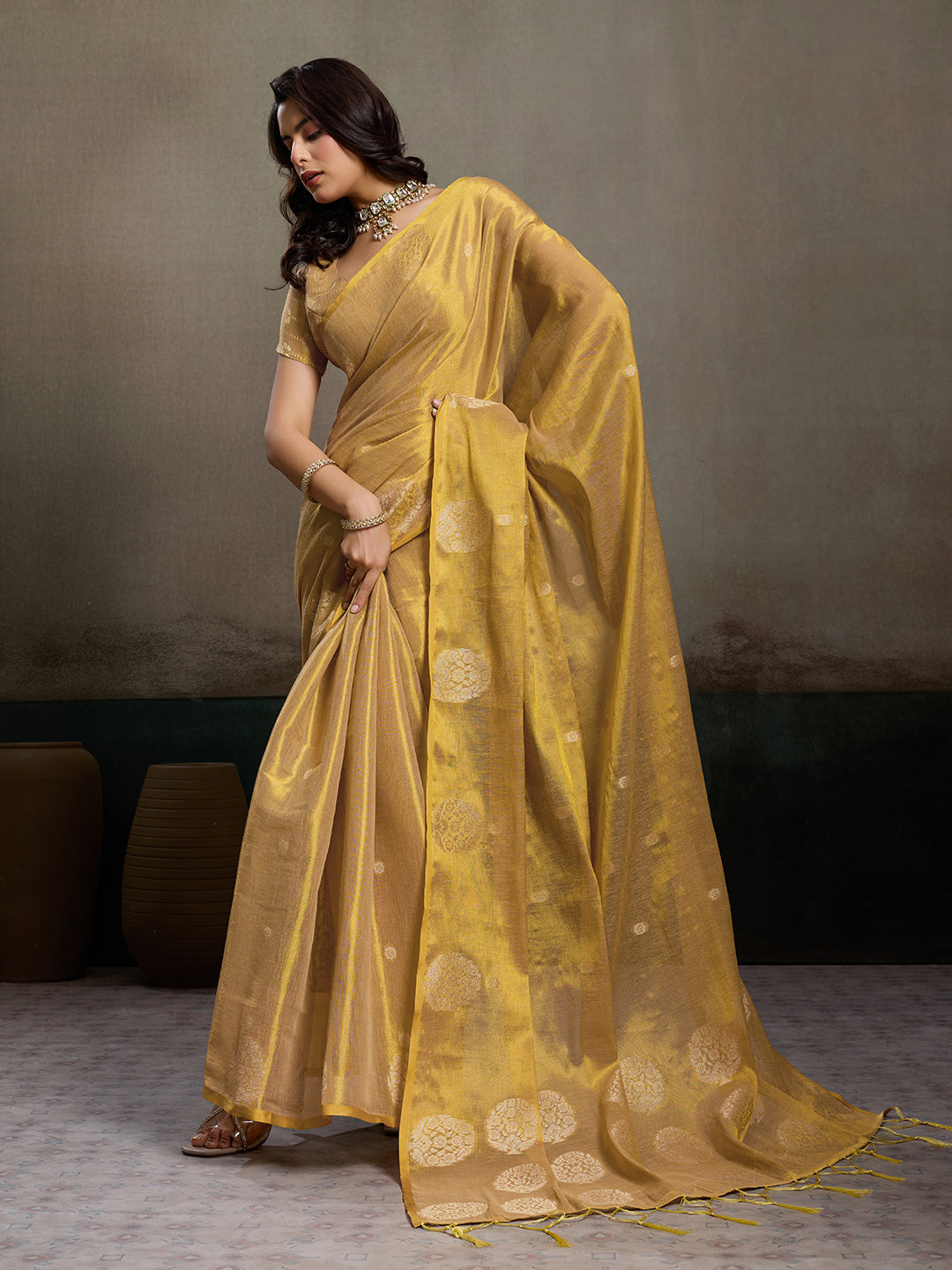 Priyanshi Luxe Soft Tissue Silk Saree with Zari Work