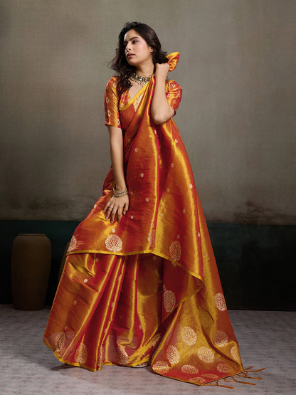 Priyanshi Luxe Soft Tissue Silk Saree with Zari Work