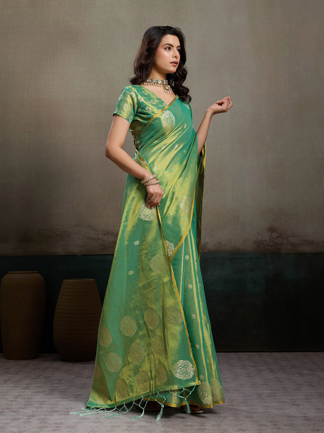 Priyanshi Luxe Soft Tissue Silk Saree with Zari Work