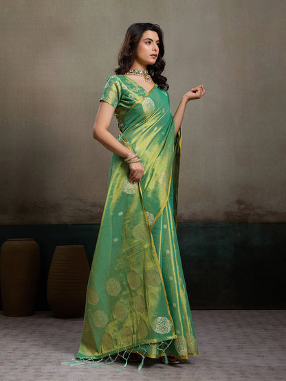 Priyanshi Luxe Soft Tissue Silk Saree with Zari Work