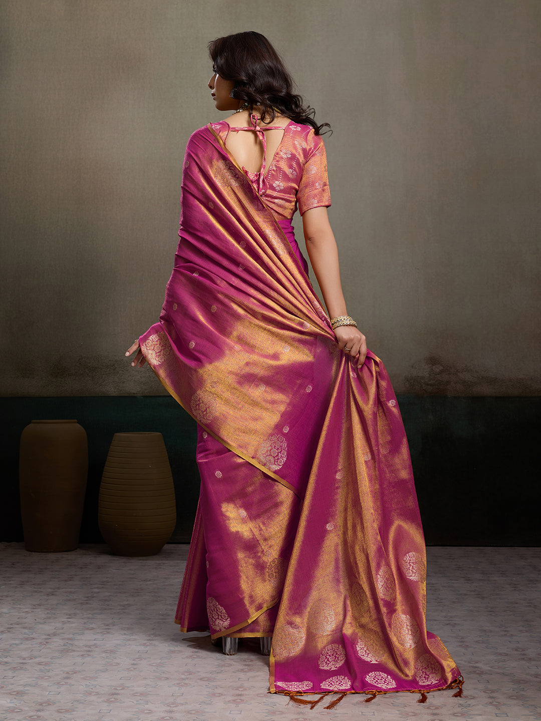 Priyanshi Luxe Soft Tissue Silk Saree with Zari Work