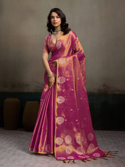 Priyanshi Luxe Soft Tissue Silk Saree with Zari Work