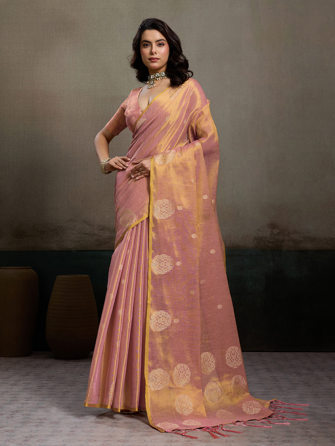Priyanshi Luxe Soft Tissue Silk Saree with Zari Work