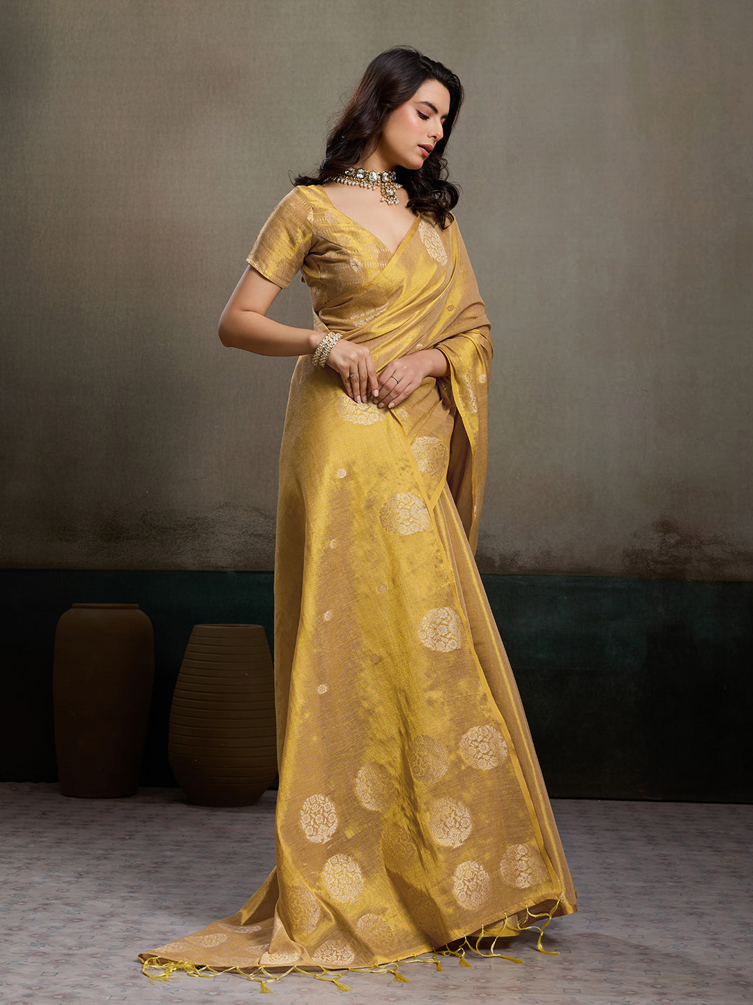 Priyanshi Luxe Soft Tissue Silk Saree with Zari Work