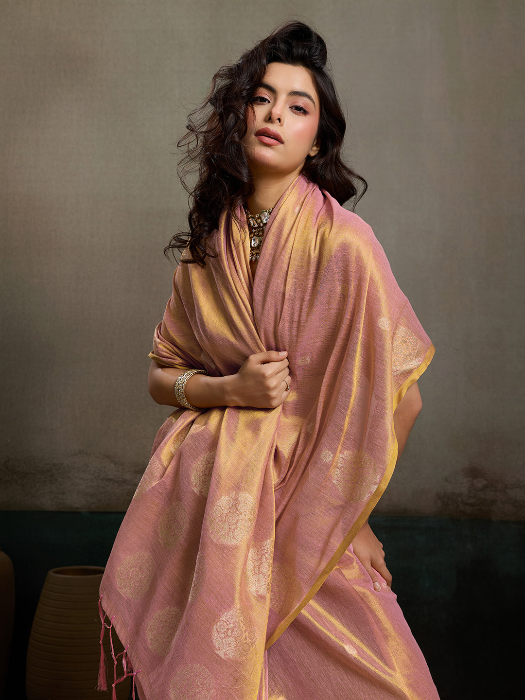Priyanshi Luxe Soft Tissue Silk Saree with Zari Work