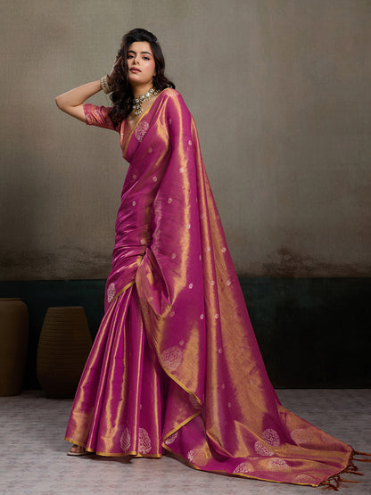 Priyanshi Luxe Soft Tissue Silk Saree with Zari Work