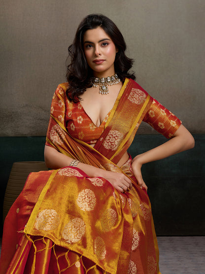 Priyanshi Luxe Soft Tissue Silk Saree with Zari Work
