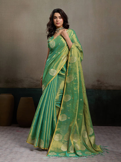 Priyanshi Luxe Soft Tissue Silk Saree with Zari Work