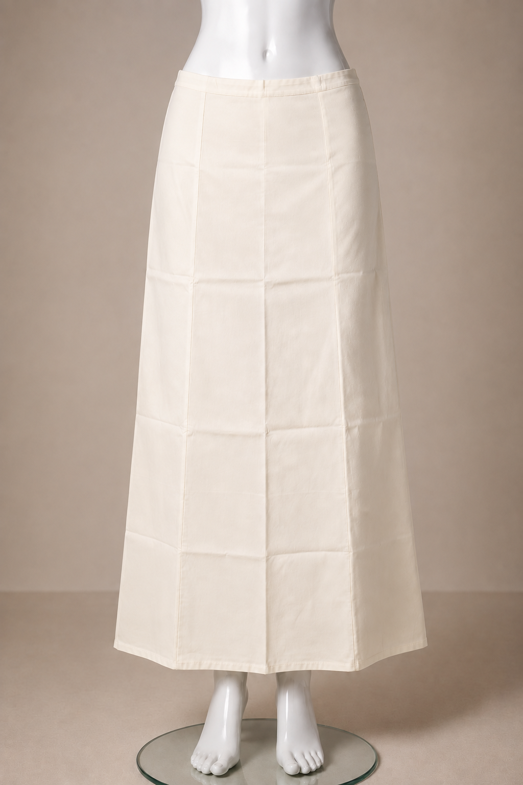 Beige Cotton Ready-Made Saree Petticoat
