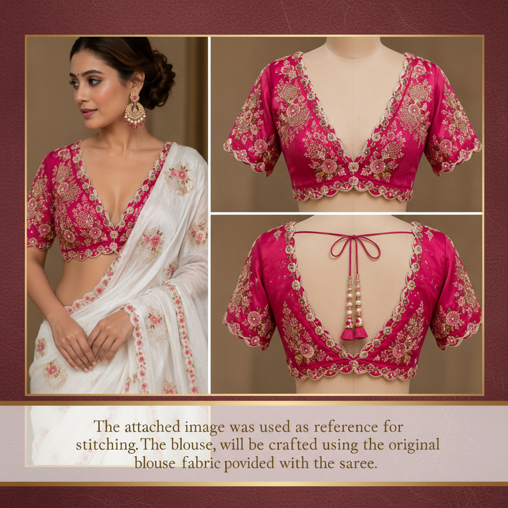 Uma Premium Crush Silk Embroidered Saree Set