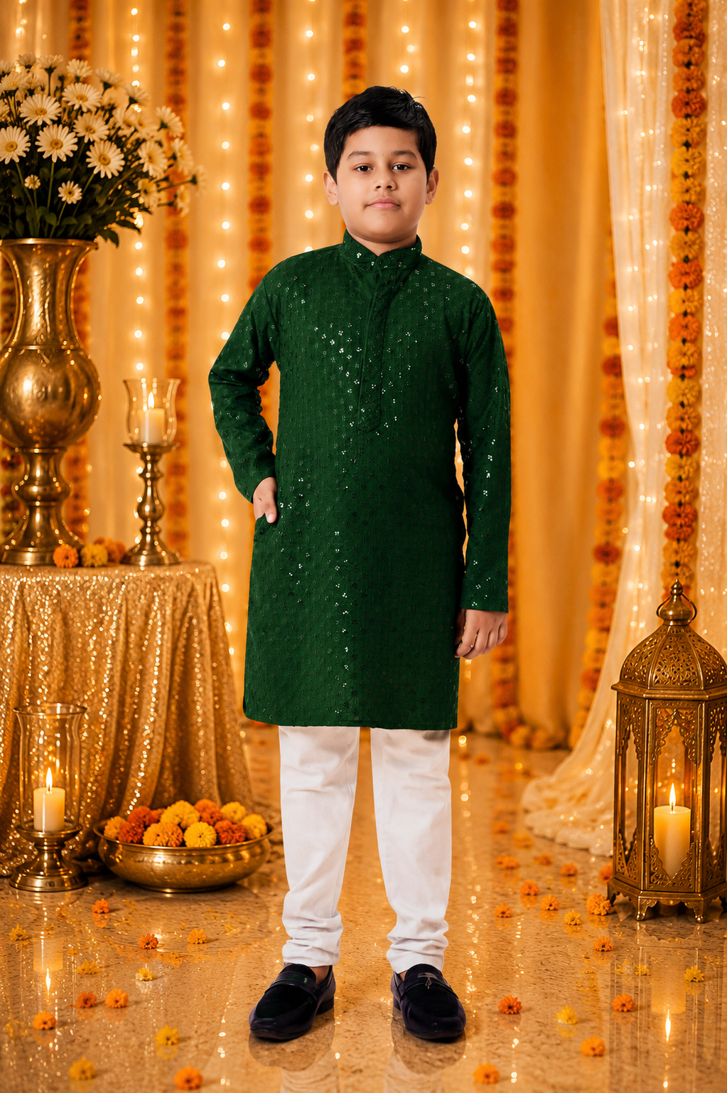 Prince Premium Chikankari Kids Kurta Set