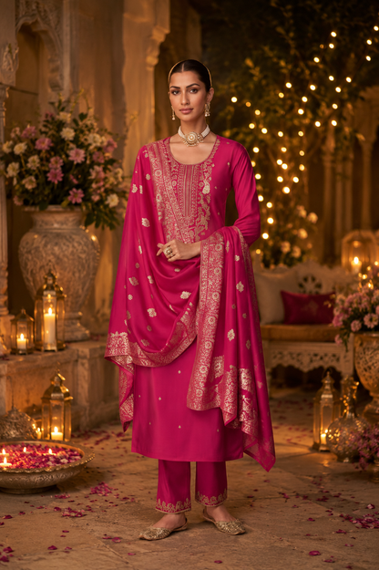 Shiny Silk Salwar Suit Set | Elegant Festive & Party Wear Australia