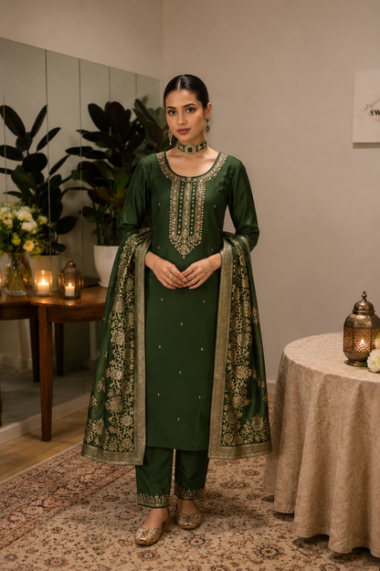 Shiny Silk Salwar Suit Set | Elegant Festive & Party Wear Australia