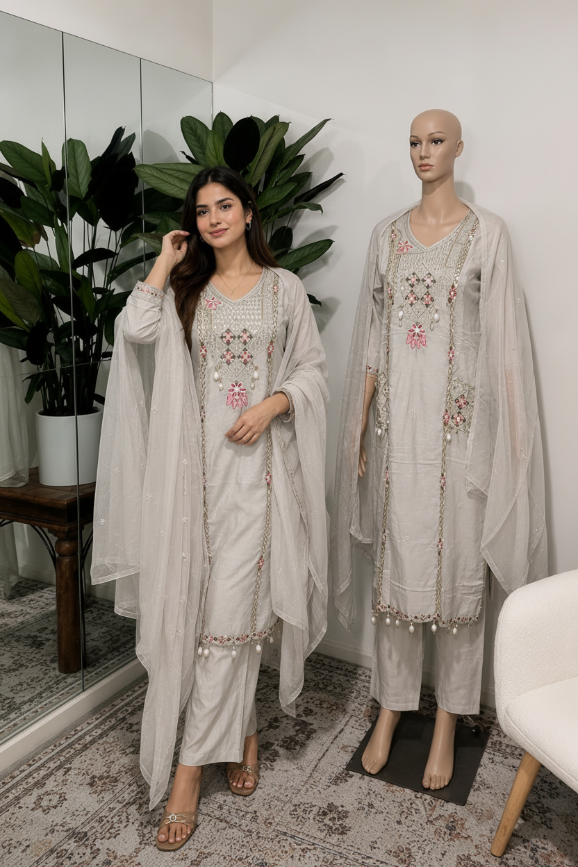 "Ivory Luxe" Premium Raw Silk 3-Piece Suit