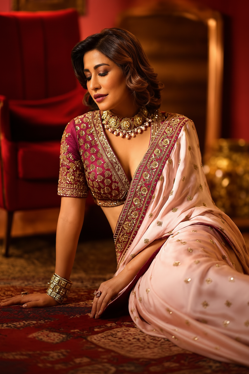 Noor Royale Rangoli Silk Designer Saree Set