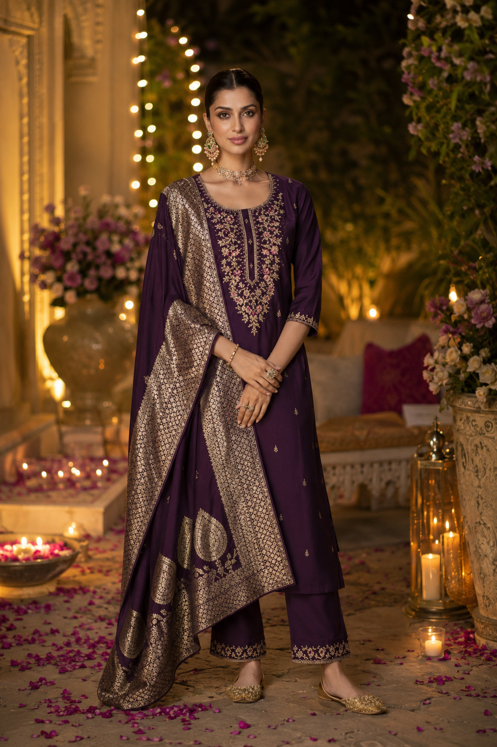 Shiny Silk Salwar Suit Set | Elegant Festive & Party Wear Australia