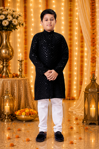 Prince Premium Chikankari Kids Kurta Set