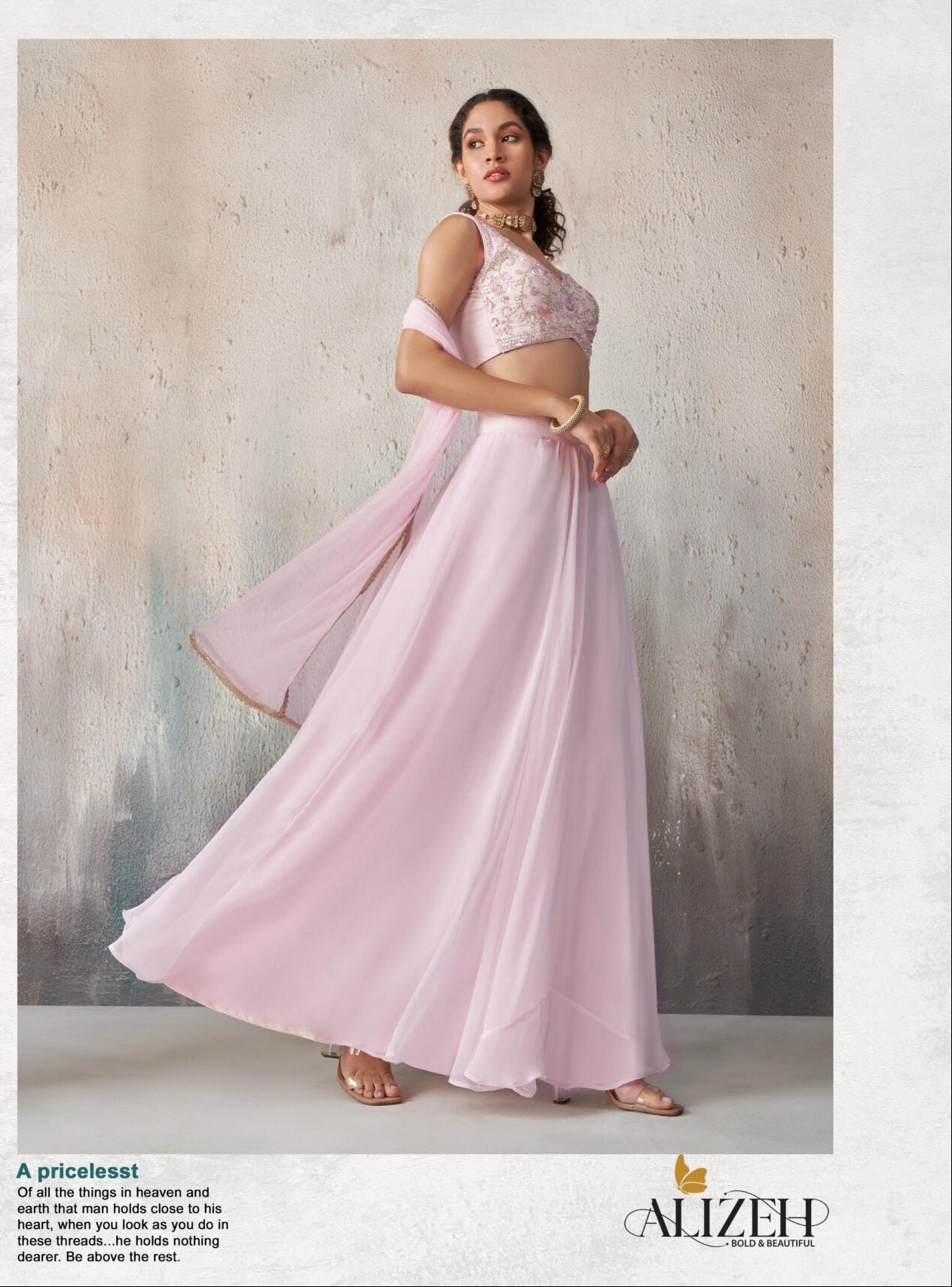 Celestial Elegance Georgette Chinon Indo Western Set Australia