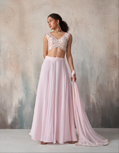 Celestial Elegance Georgette Chinon Indo Western Set Australia
