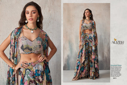 Midnight Royale Georgette Chinon Indo Western Set Australia