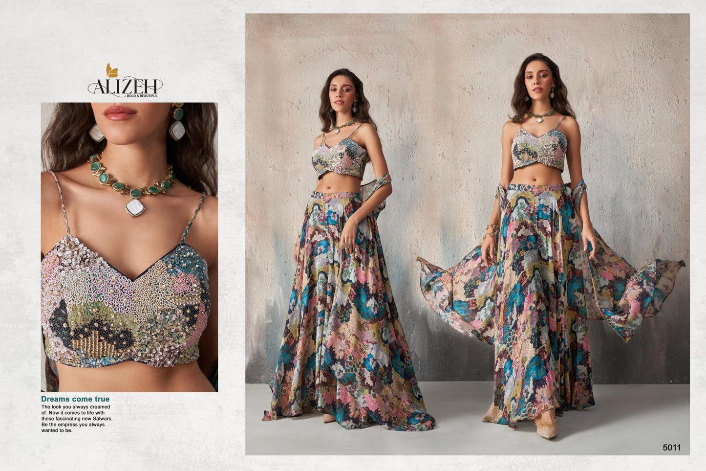 Midnight Royale Georgette Chinon Indo Western Set Australia