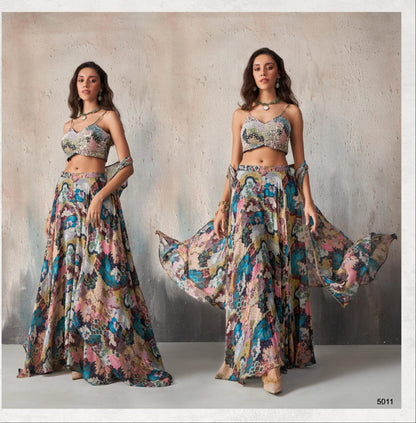 Midnight Royale Georgette Chinon Indo Western Set Australia