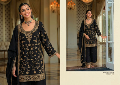 Black 90s-Inspired Chinon Kurta Palazzo Set