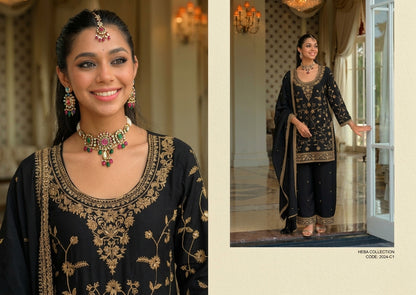 Black 90s-Inspired Chinon Kurta Palazzo Set