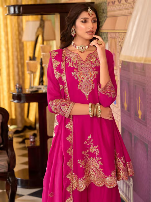 Maya Rani Luxe Embroidered Palazzo Set