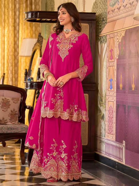 Maya Rani Luxe Embroidered Palazzo Set
