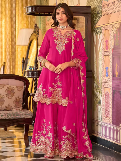 Maya Rani Luxe Embroidered Palazzo Set