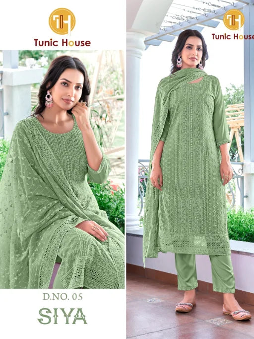 Siya Georgette Schiffli Work Salwar Suit Australia | Luxury Festive Wear