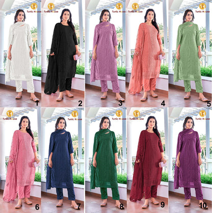 Tunic House Siya Georgette Wholesale Readymade Salwar Suit Collection