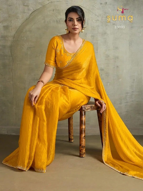 Suma Fendy Chiffon Blooming Designer Saree | Luxury Ready-to-Wear Saree Australia