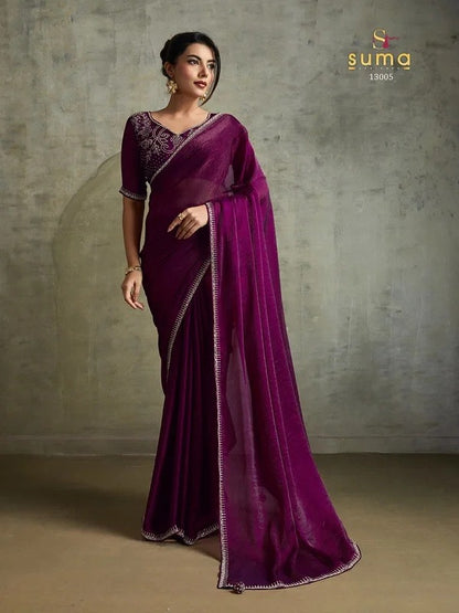 Suma Fendy Chiffon Blooming Designer Saree | Luxury Ready-to-Wear Saree Australia