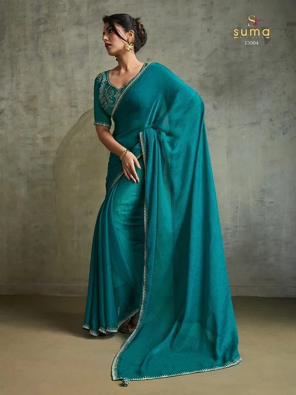 Suma Fendy Chiffon Blooming Designer Saree | Luxury Ready-to-Wear Saree Australia