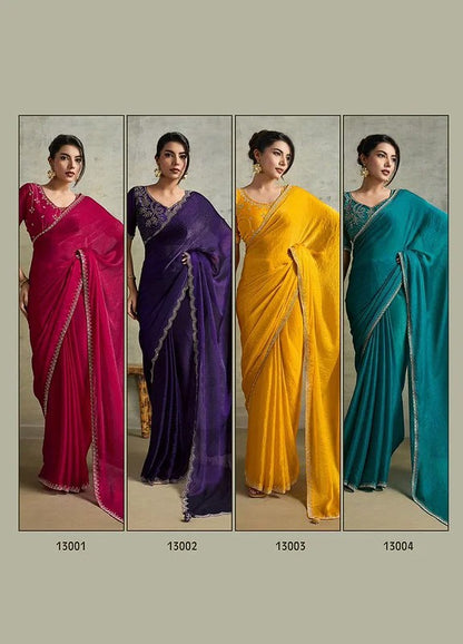Suma Fendy Chiffon Blooming Designer Saree | Luxury Ready-to-Wear Saree Australia